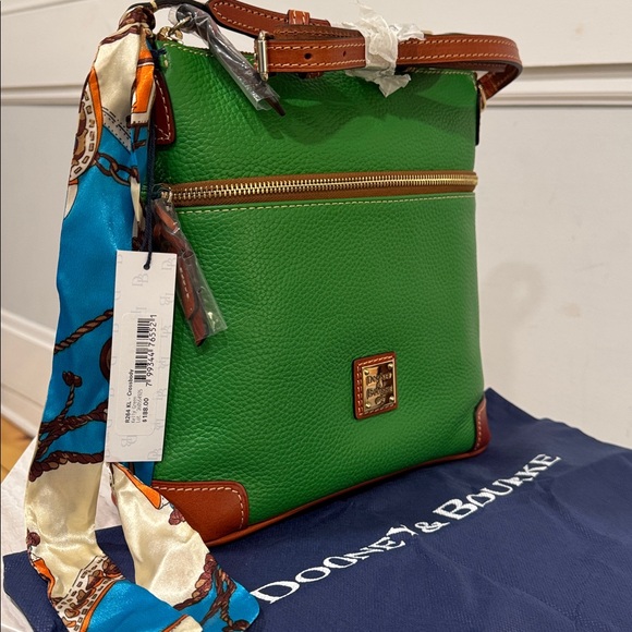 Dooney & Bourke Handbags - Dooney & Bourke Pebble Grain Green Leather Crossbody NWT